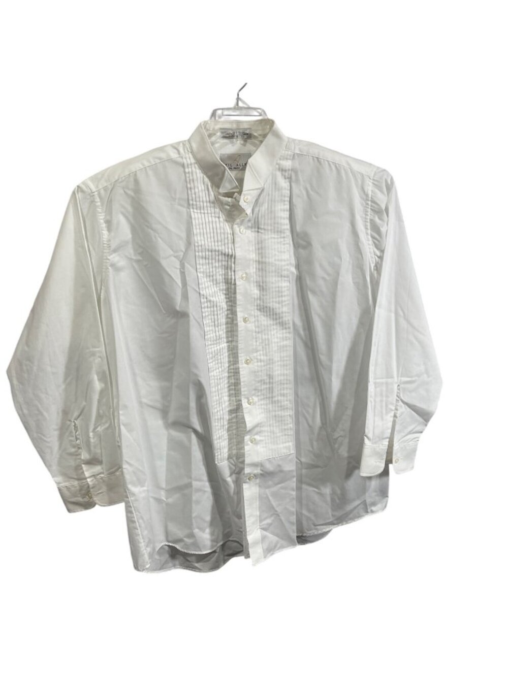 Neil Allyn White Tuxedo Shirt 2XL 36/37 Pleated Front Cotton Blend Formal Wear